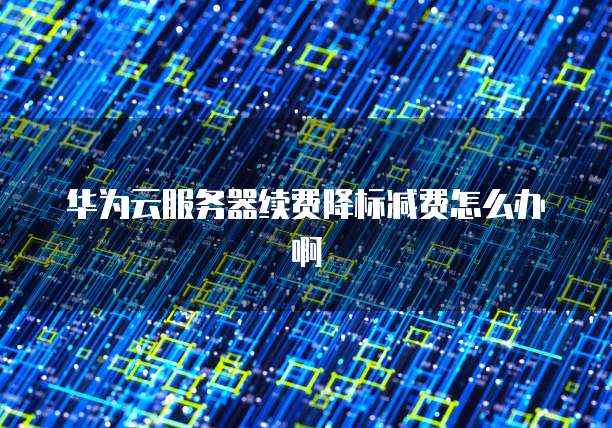 华为云服务器续费降标减费怎么办啊