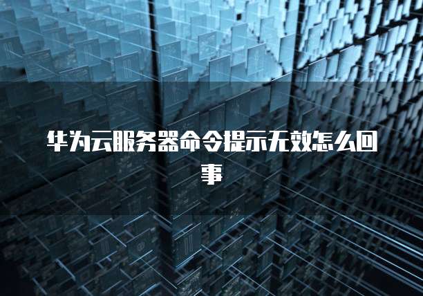 华为云服务器命令提示无效怎么回事
