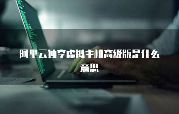 阿里云独享虚拟主机高级版是什么意思