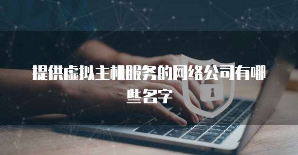 提供虚拟主机服务的网络公司有哪些名字