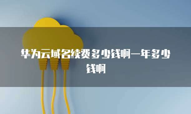 华为云域名续费多少钱啊一年多少钱啊