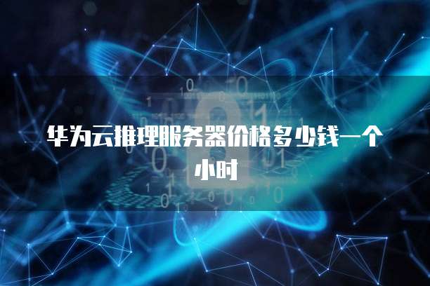 华为云推理服务器价格多少钱一个小时