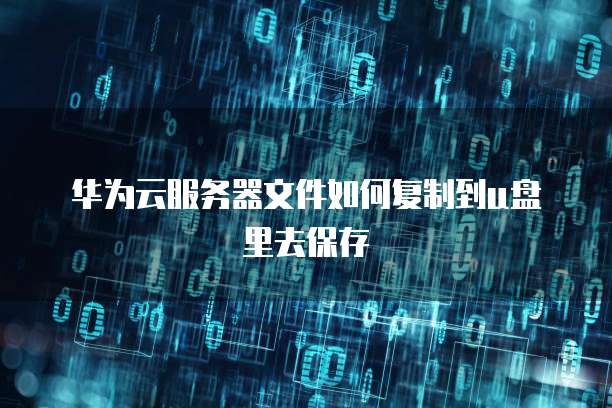 华为云服务器文件如何复制到u盘里去保存