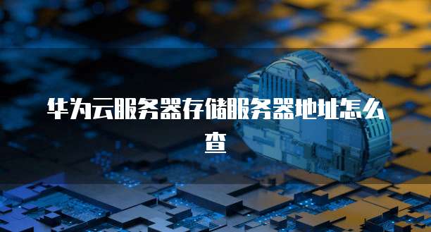 华为云服务器存储服务器地址怎么查