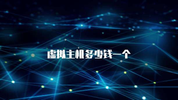 虚拟主机多少钱一个