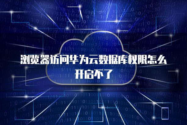 浏览器访问华为云数据库权限怎么开启不了