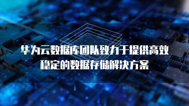 华为云数据库团队致力于提供高效稳定的数据存储解决方案
