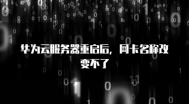 华为云服务器重启后，网卡名称改变不了