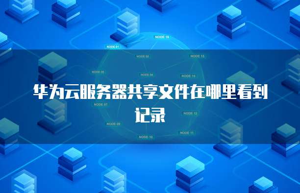 华为云服务器共享文件在哪里看到记录