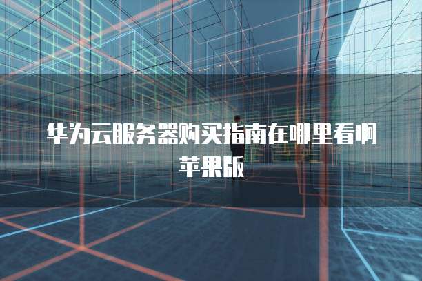 华为云服务器购买指南在哪里看啊苹果版