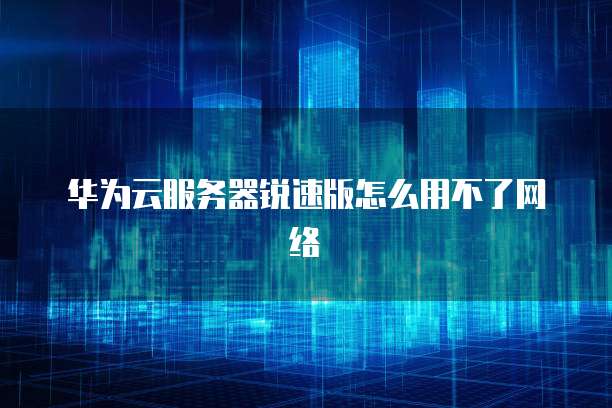 华为云服务器锐速版怎么用不了网络