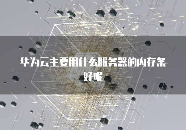 华为云主要用什么服务器的内存条好呢