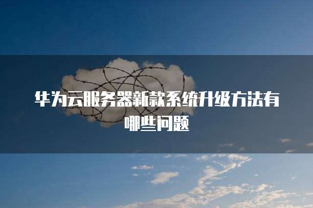 华为云服务器新款系统升级方法有哪些问题