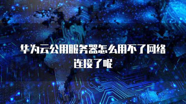 华为云公用服务器怎么用不了网络连接了呢