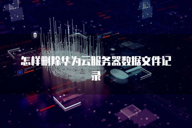 怎样删除华为云服务器数据文件记录