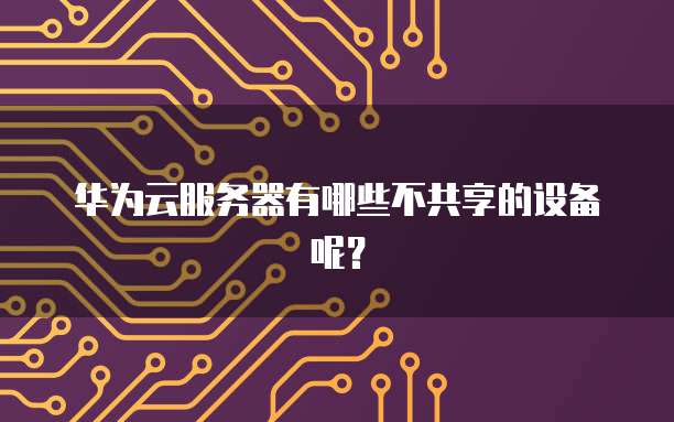 华为云服务器有哪些不共享的设备呢？