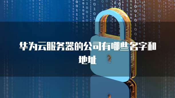 华为云服务器的公司有哪些名字和地址