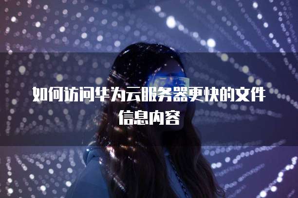 如何访问华为云服务器更快的文件信息内容