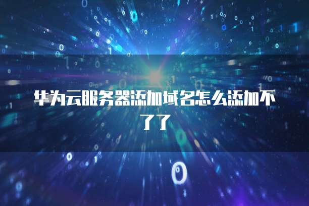 华为云服务器添加域名怎么添加不了了