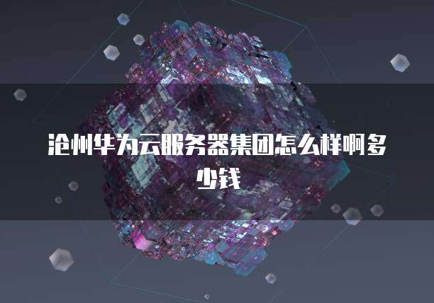 沧州华为云服务器集团怎么样啊多少钱