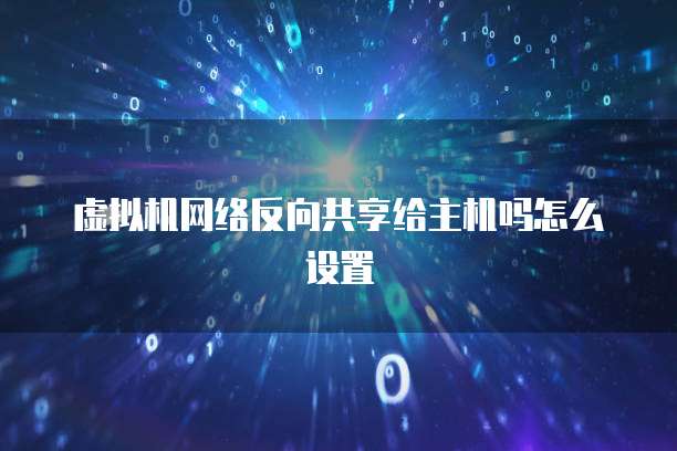 虚拟机网络反向共享给主机吗怎么设置