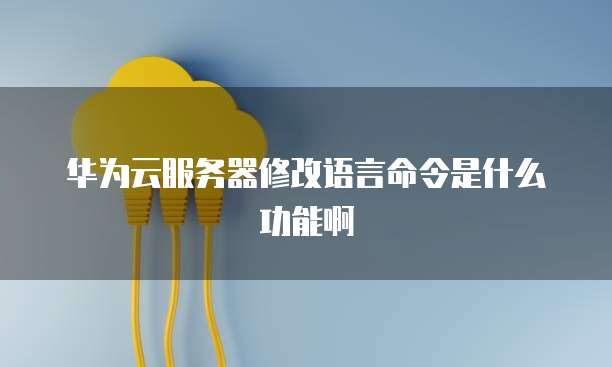 华为云服务器修改语言命令是什么功能啊