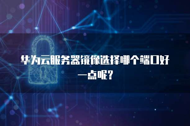 华为云服务器镜像选择哪个端口好一点呢？