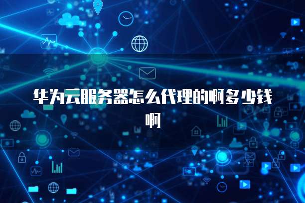 华为云服务器怎么代理的啊多少钱啊