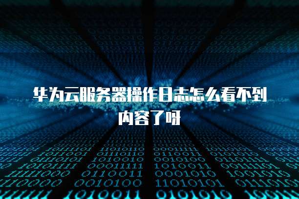 华为云服务器操作日志怎么看不到内容了呀