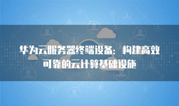 华为云服务器终端设备：构建高效可靠的云计算基础设施