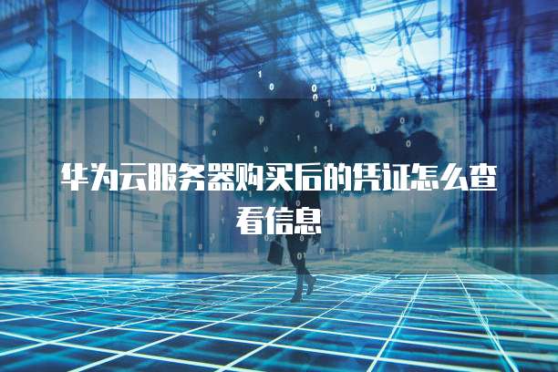 华为云服务器购买后的凭证怎么查看信息