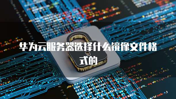 华为云服务器选择什么镜像文件格式的