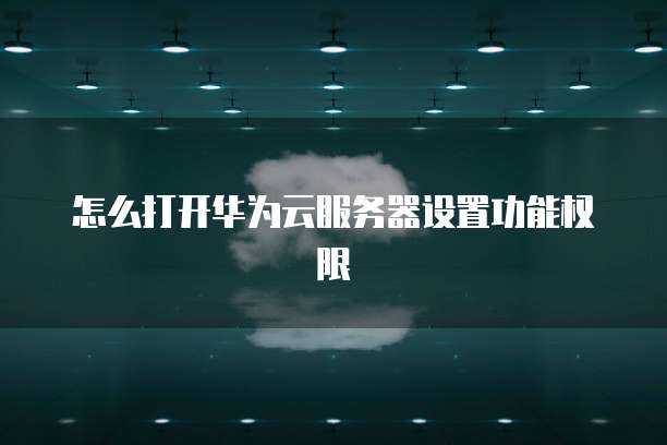 怎么打开华为云服务器设置功能权限