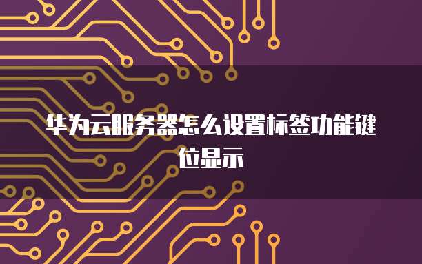 华为云服务器怎么设置标签功能键位显示