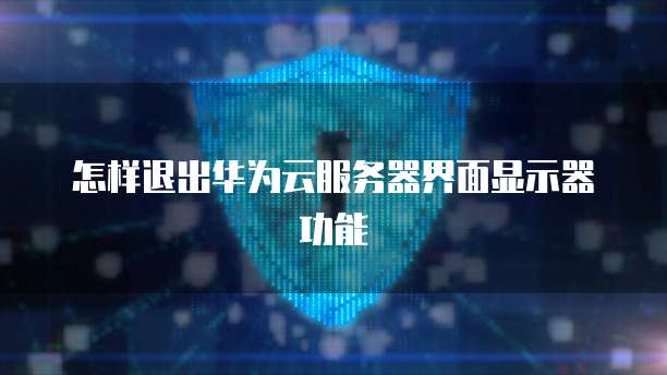 怎样退出华为云服务器界面显示器功能
