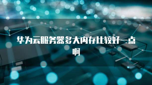 华为云服务器多大内存比较好一点啊
