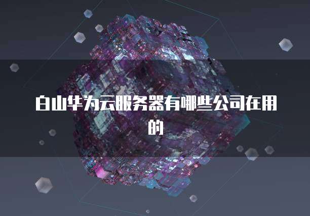 白山华为云服务器有哪些公司在用的