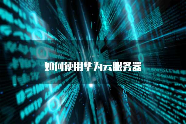 如何使用华为云服务器