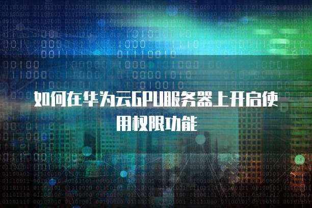 如何在华为云GPU服务器上开启使用权限功能