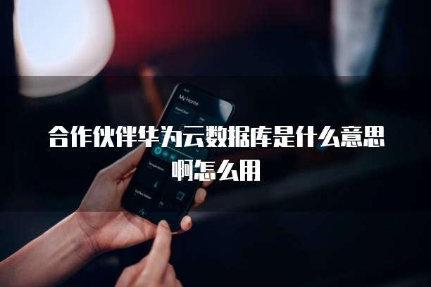 合作伙伴华为云数据库是什么意思啊怎么用
