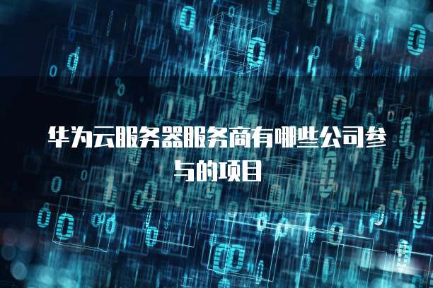 华为云服务器服务商有哪些公司参与的项目
