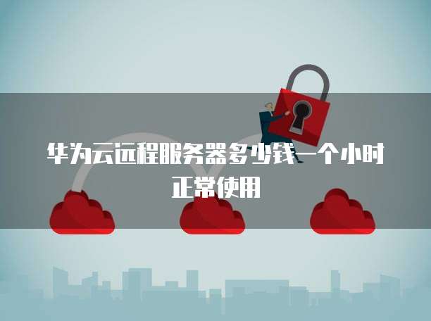 华为云远程服务器多少钱一个小时正常使用
