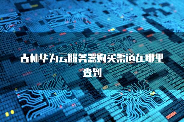 吉林华为云服务器购买渠道在哪里查到
