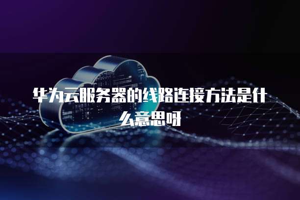 华为云服务器的线路连接方法是什么意思呀