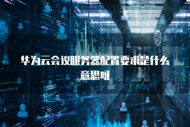 华为云会议服务器配置要求是什么意思呀