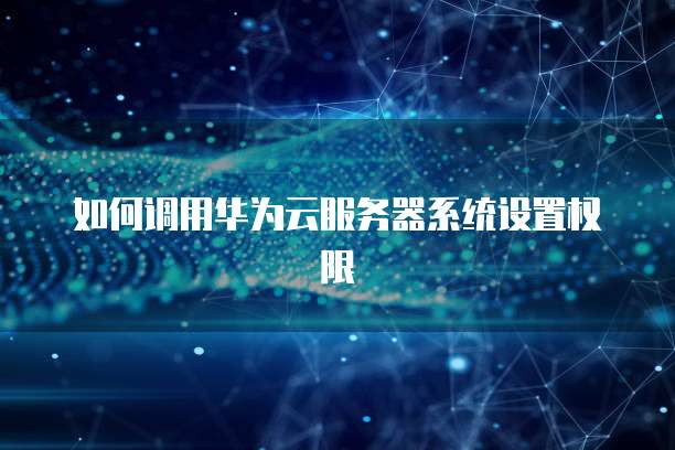 如何调用华为云服务器系统设置权限