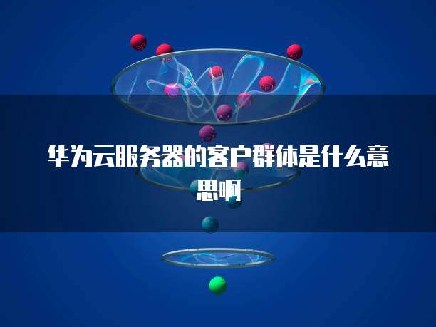 华为云服务器的客户群体是什么意思啊