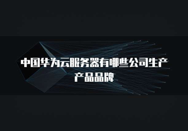 中国华为云服务器有哪些公司生产产品品牌