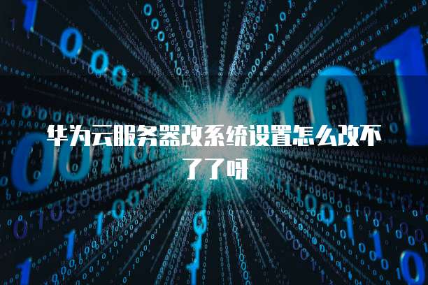 华为云服务器改系统设置怎么改不了了呀