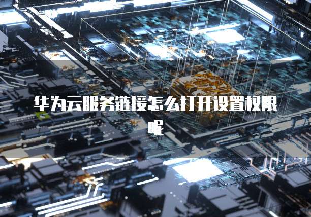 华为云服务链接怎么打开设置权限呢
